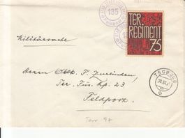 Territorial-Truppen Wi 97 auf Brief mit ST Tschugg