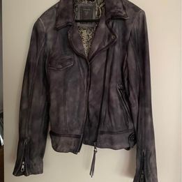 Guess Giacche: GUESS Lederjacke Gr. L Lilablaugrau – Usato da Zürich venduto da sihafa 3