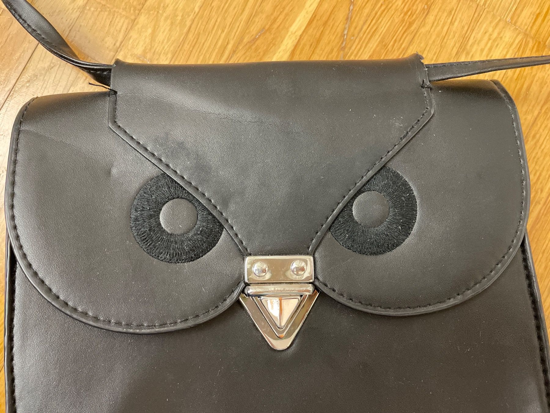 Taschen für Damen: Handtasche Kunstleder schwarz, Motiv Eule – Gebraucht aus Thalwil von sheepowl 3