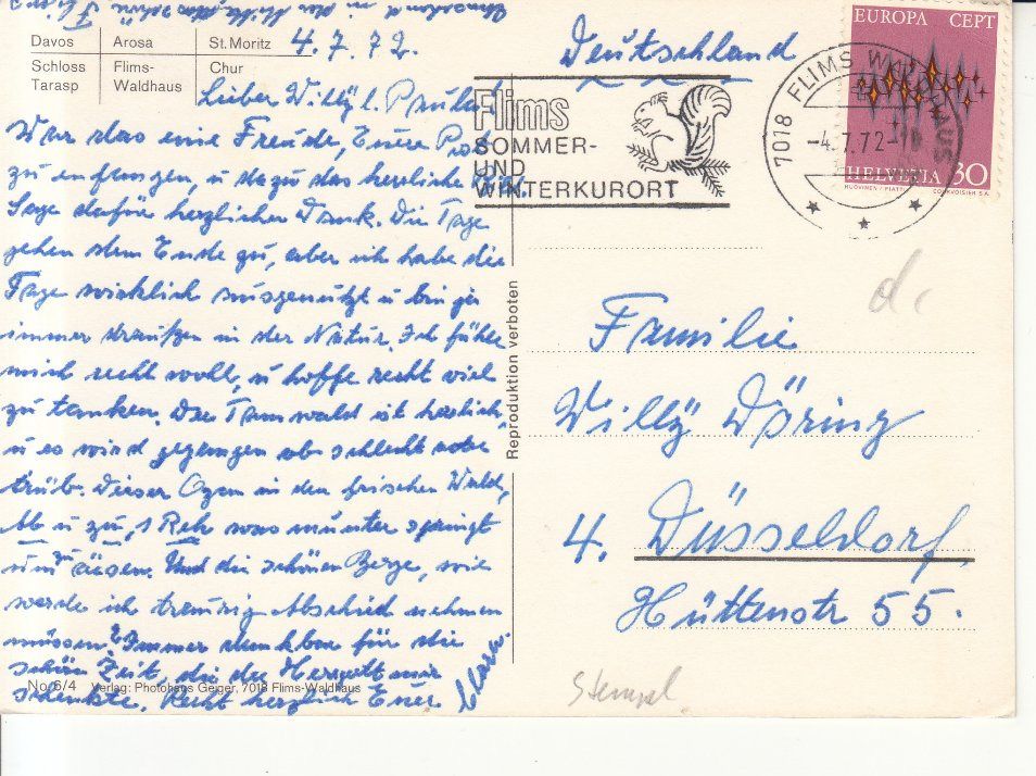 Cartoline postali: Graubünden 1972 – Usato da Bürglen TG venduto da StampGraf 1