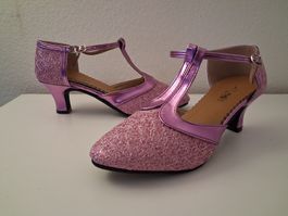 DAMEN PUMPS PARTY SEXY HIGH HEELS LILA PURPLE GLITZER 38 NEU
