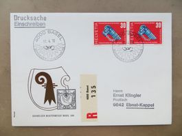 Zwei gelaufene Sonderbriefe Mustermesse Basel 1970+84