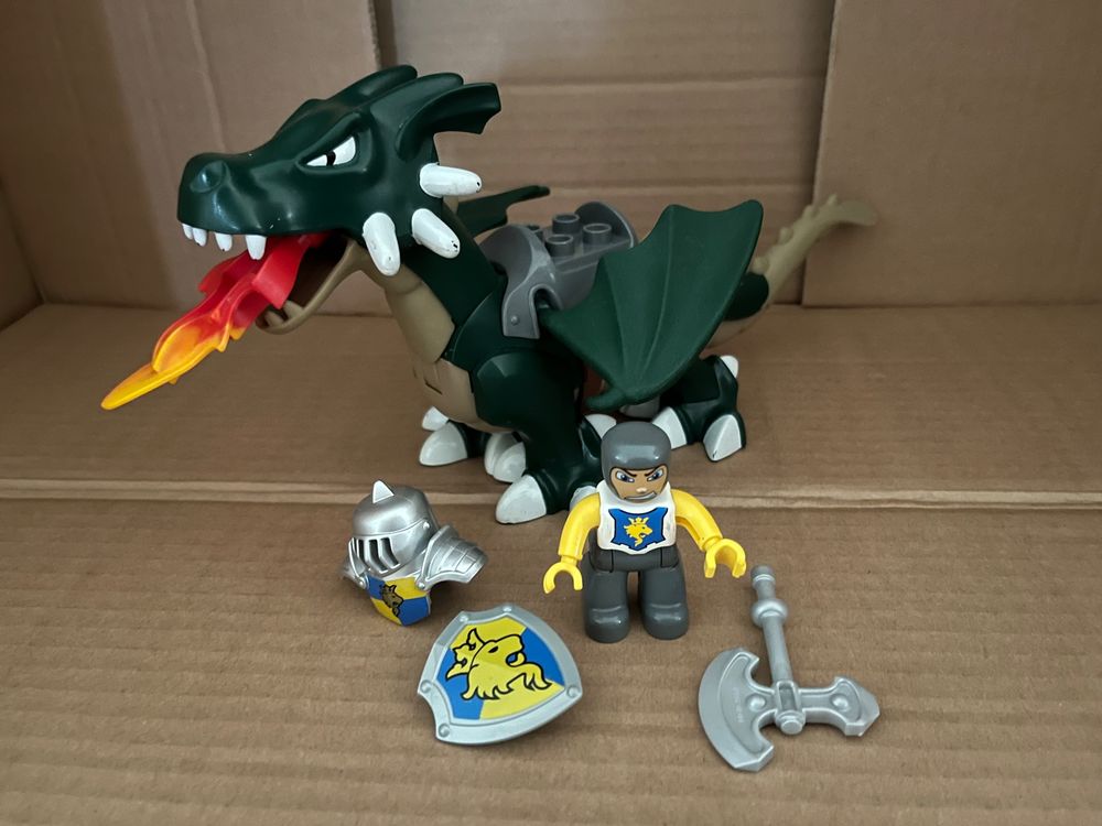 Lego Duplo Drache grün mit Ritter zur Ritterburg (Gebraucht) in ...