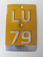 Velonummer LU 79 Mofanummer gelb Plaque Mofa