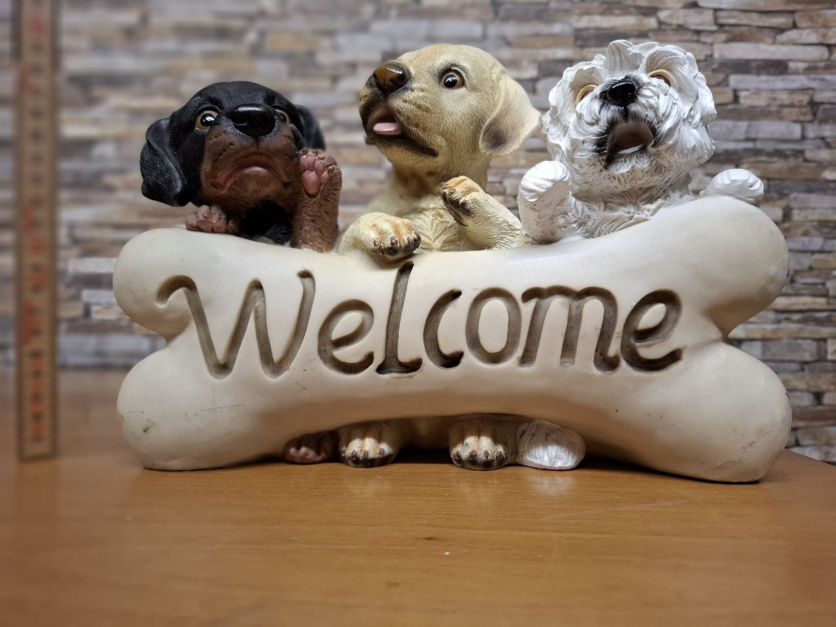Figuren: Süsse Hunde-Deko "Welcome" – Gebraucht aus Brunnen von Fasan72