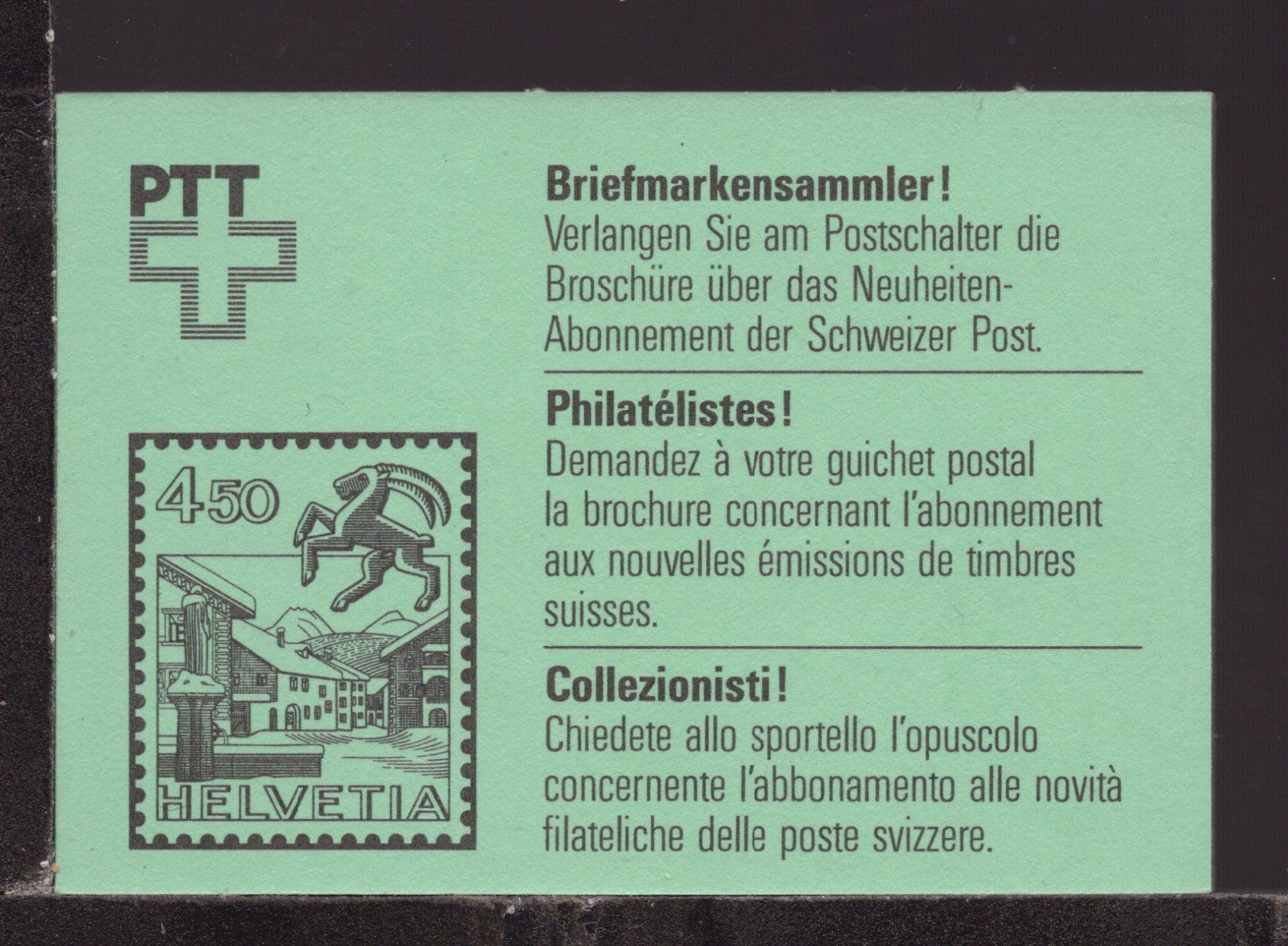 Tutti i francobolli: 1985 Markenheft ZNr. 80, ET – Usato da Aarau venduto da kufi44 1