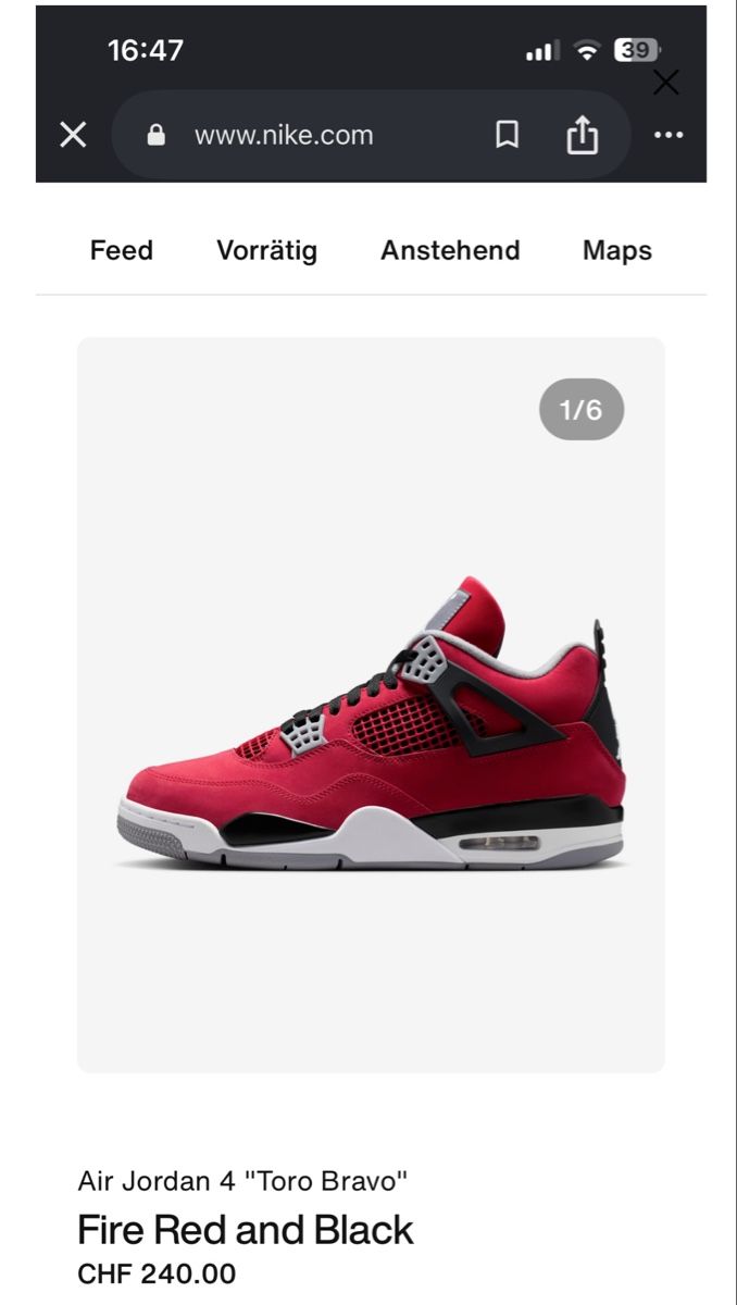 Jordan Scarpe da uomo: Air Jordan 4 Retro Rot – Usato da Birmensdorf ZH venduto da Erk5 6
