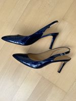 Pumps Slingback Lack blau Gr. 40