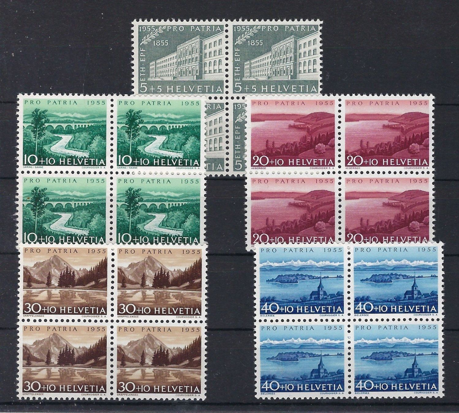 Tutti i francobolli: 1955 Pro Patria Viererblocks postfrisch   15948 – Usato da Lunden venduto da Animus999