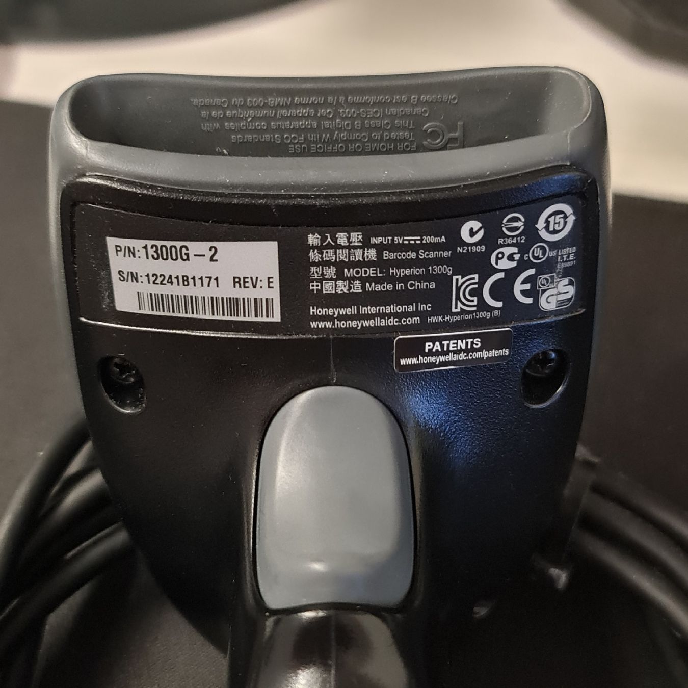 Honeywell Scanner: Honeywell Hyperion 1300g Barcode Scanner USB Black – Usato da Sullens venduto da mar_kf2m 1