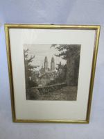 Fund Alt Vintage Lithographie Signiert Zürich Grossmünster