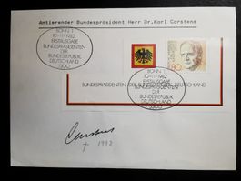 Carstens   Autogramm  Deutschland  Bundespräsident   1982