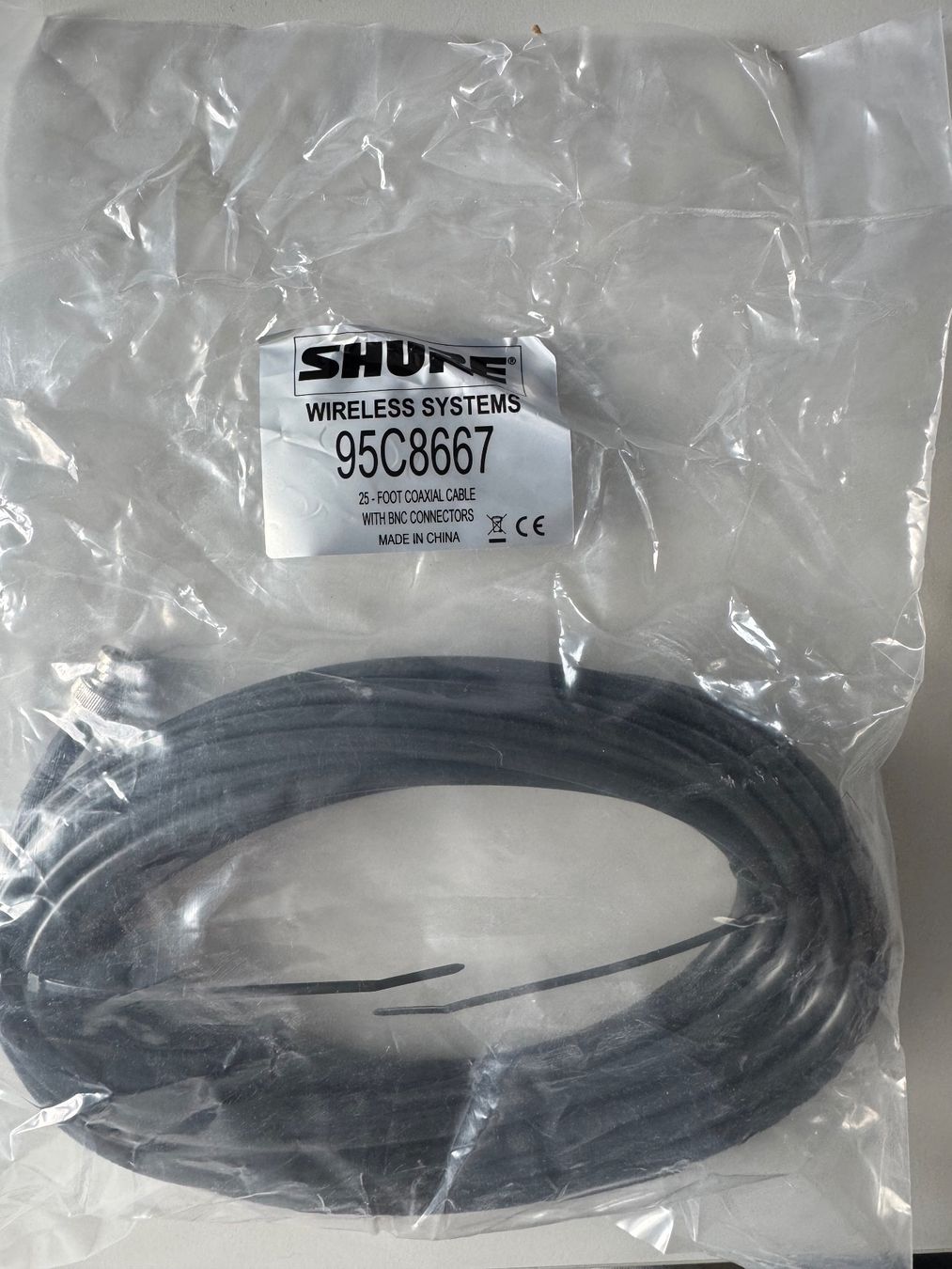 Shure Cavi: Shure Wireless Systems Antennenkabel Coax BNC - BNC 25 ft. – Nuovo e nell'imballaggio originale da Weinfelden venduto da rizzla360