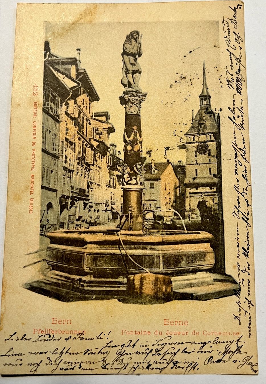 Cartoline postali: Alte AK Pfeifferbrunnen Bern 1904 – Usato da Muotathal venduto da OttoK01