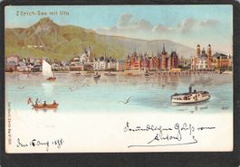 #Zürichsee mit Uto , gel. 1898