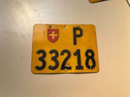 Nummernschild PTT Post Mofa ausrangiert P 33218
