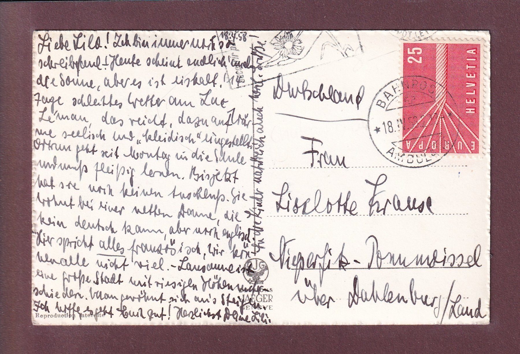 Cartoline postali: LAVAUX - Vendanges - 1953 – Usato da Pully venduto da nicecards 1