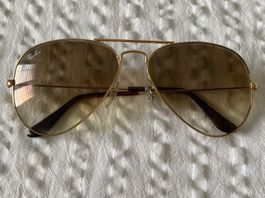 Lunettes de soleil Ray-Ban Aviator dorées - Neuves
