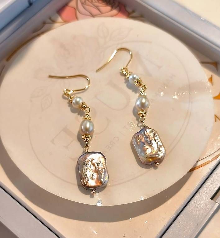 Boucles d'oreille: Boucles d'oreilles faits main perle Baroque perles akoya – D'occasion à Ursy par tan_8qdl