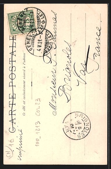 Cartoline postali: AK Genève, Tour de Champel, 1901 – Usato da Berlin venduto da bartko-reher 1