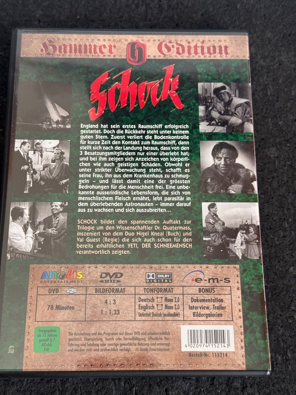 Tutti i DVDs: Schock "The Quatermass Experiment" DVD DE/EN Hammer Edition – Usato da Fribourg venduto da tschjoly 1