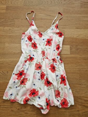 Jumpsuit Sommer flower weiss rot Gr. 36