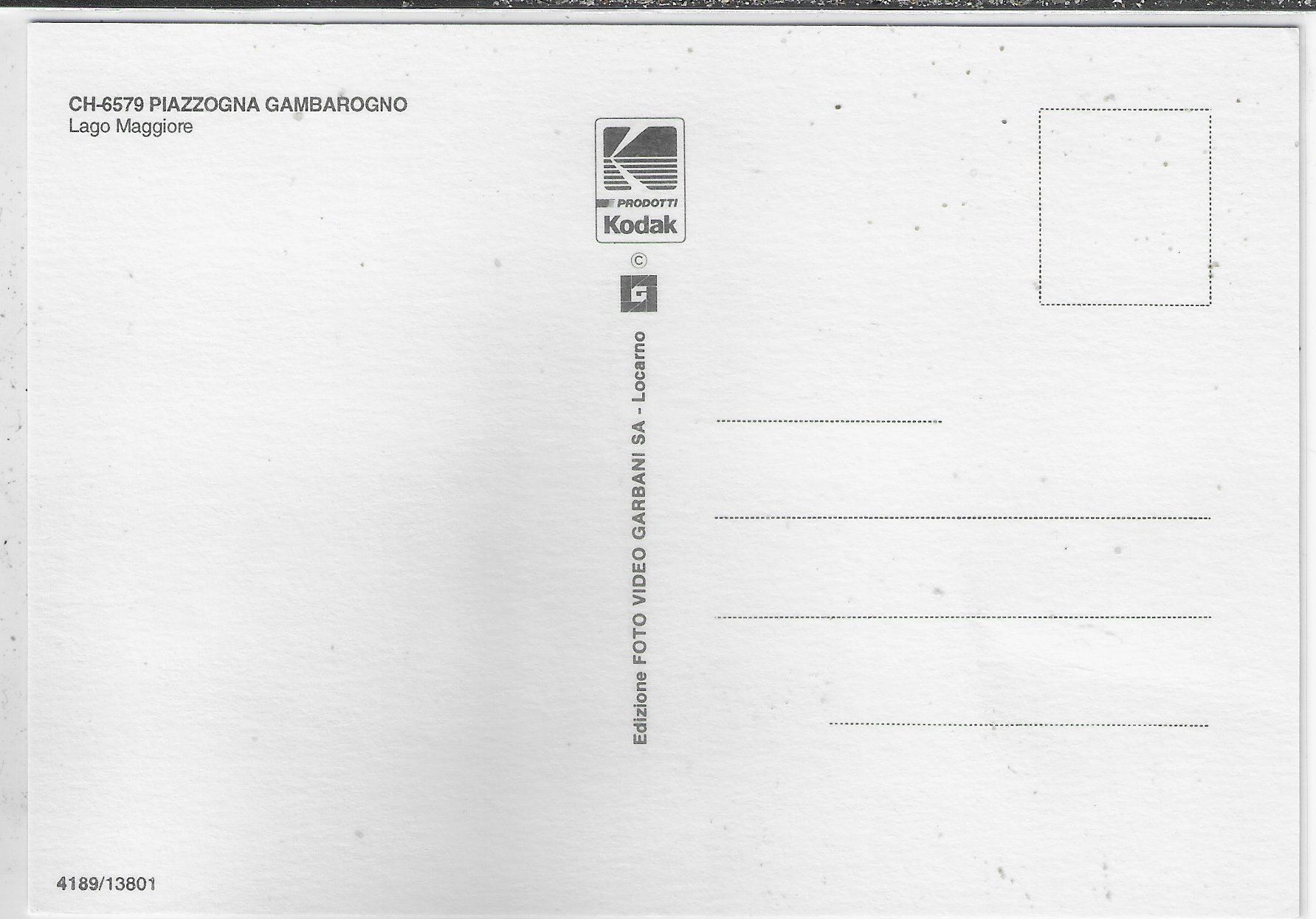 Cartoline postali: Piazzogna Gambargno - Lago Maggiore – Usato da Ettingen venduto da Kartenplanet 1