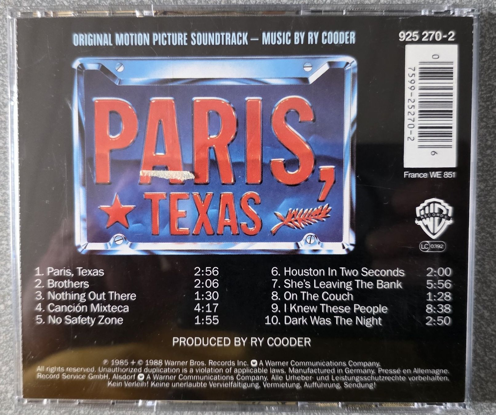CDs: Paris Texas - Original  Motion Picture Soundtrack CD – Gebraucht aus Oetwil am See von fineli2 1
