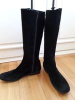 Vintage TOP Schwarze Wildleder Stiefel, innen Lammfell!! 40