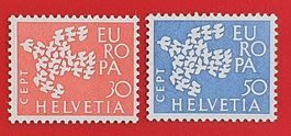 EUROPAMARKEN CEPT SATZ 379 380 1961** POSTFRISCH