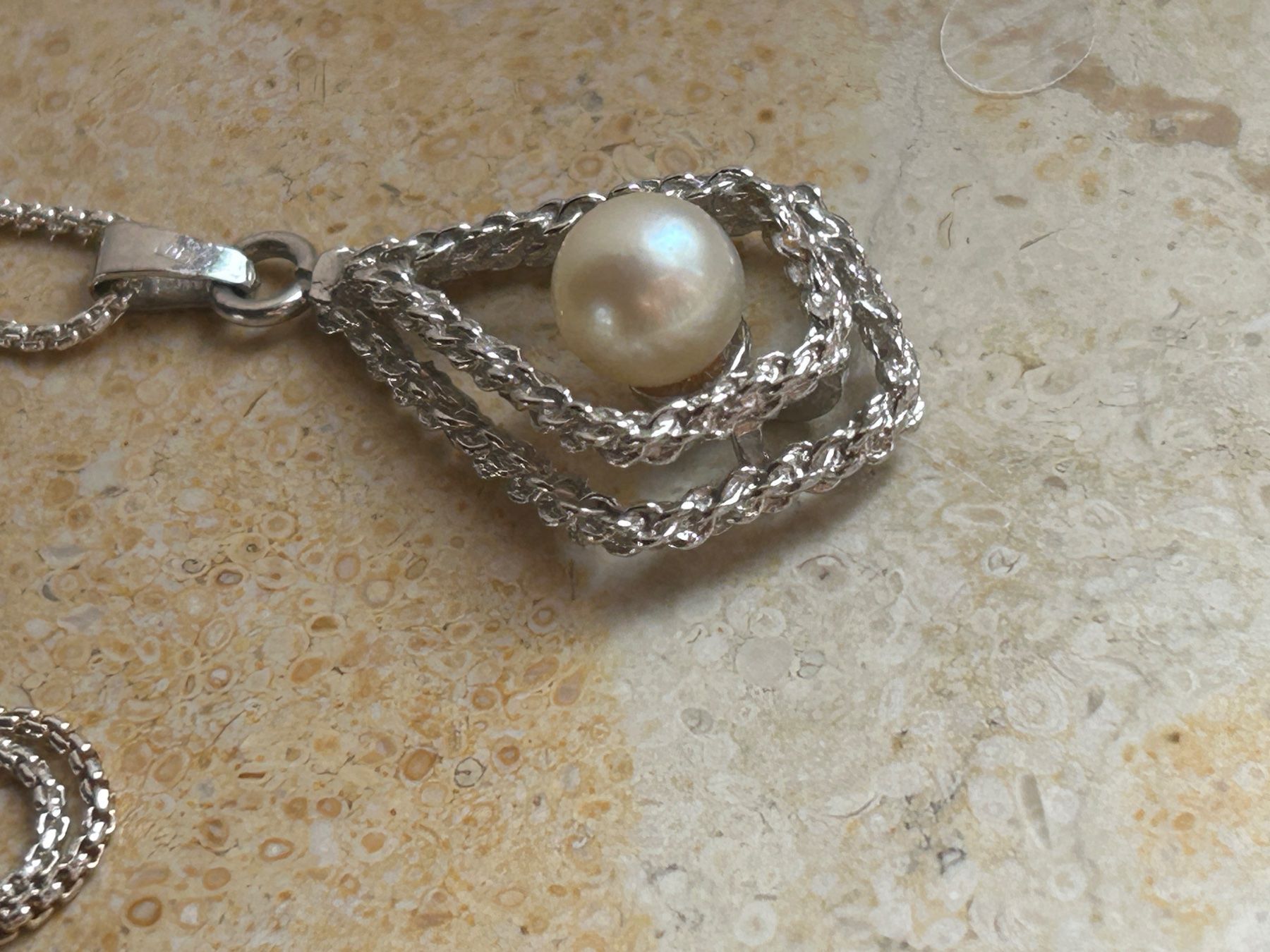 Catenine: Silberkette mit Perle, Vintage 925 – Usato da Basel venduto da bellespirit