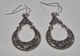 Orecchini pendenti decorati stile etnico argento