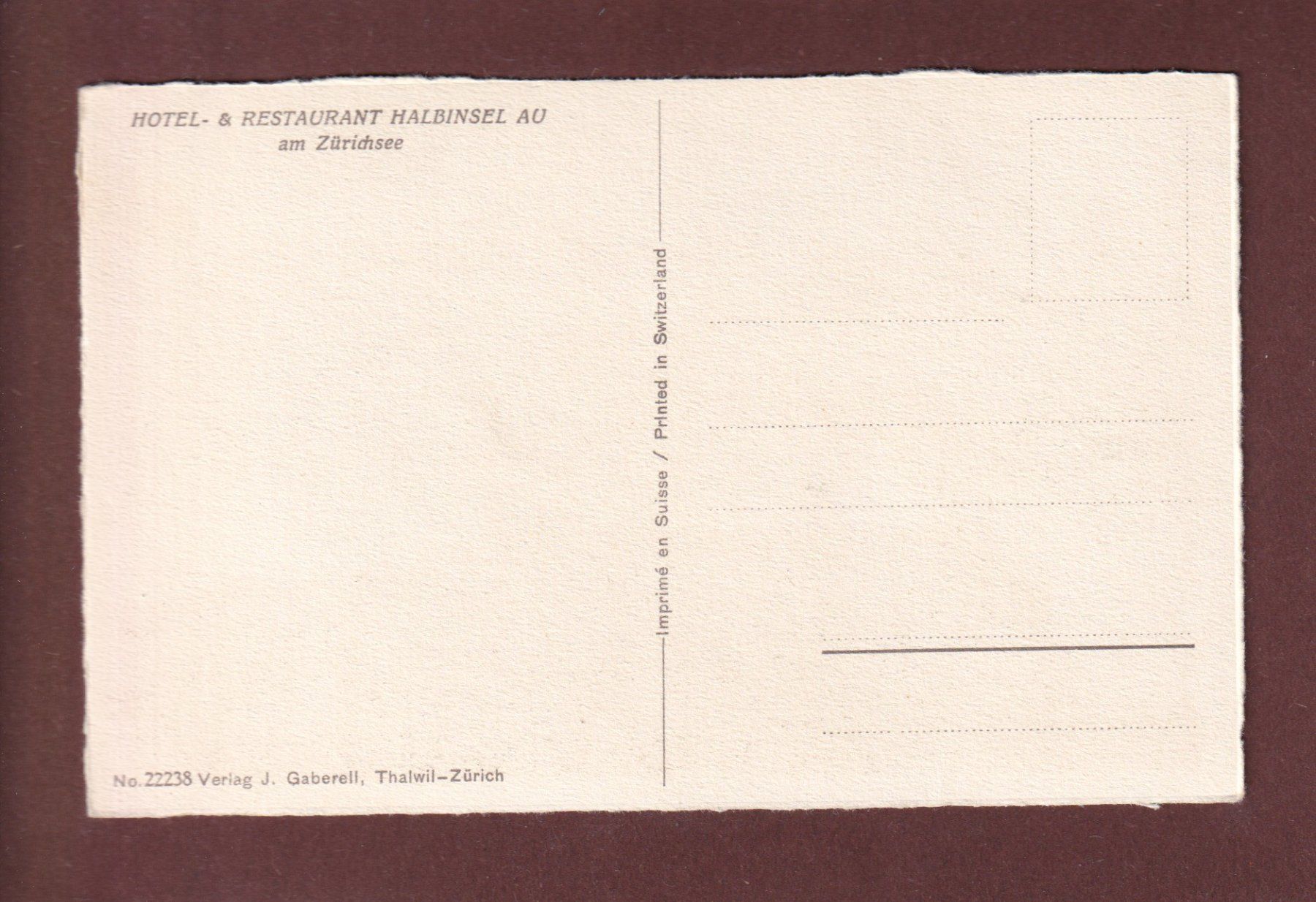 Cartes postales: Halbinsel AU gegen Männedorf – D'occasion à Pully par nicecards-shop 1