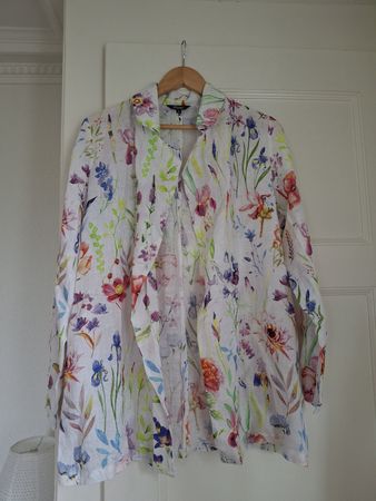 Blazer fleuri en lin M 
