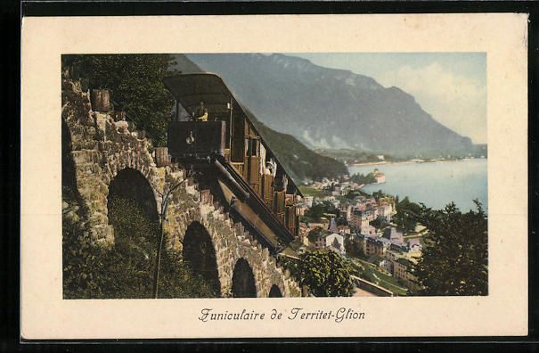 Ansichtskarten: Funiculaire de Territet-Glion, Bergbahn – Gebraucht aus Berlin von bartko-reher