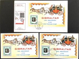 1990 Gibraltar FDC + Blocks **+ ET - 150 Jahre Briefmarken