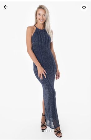 Guess Maxikleid, blau glitzernd, Grösse L, komplett neu