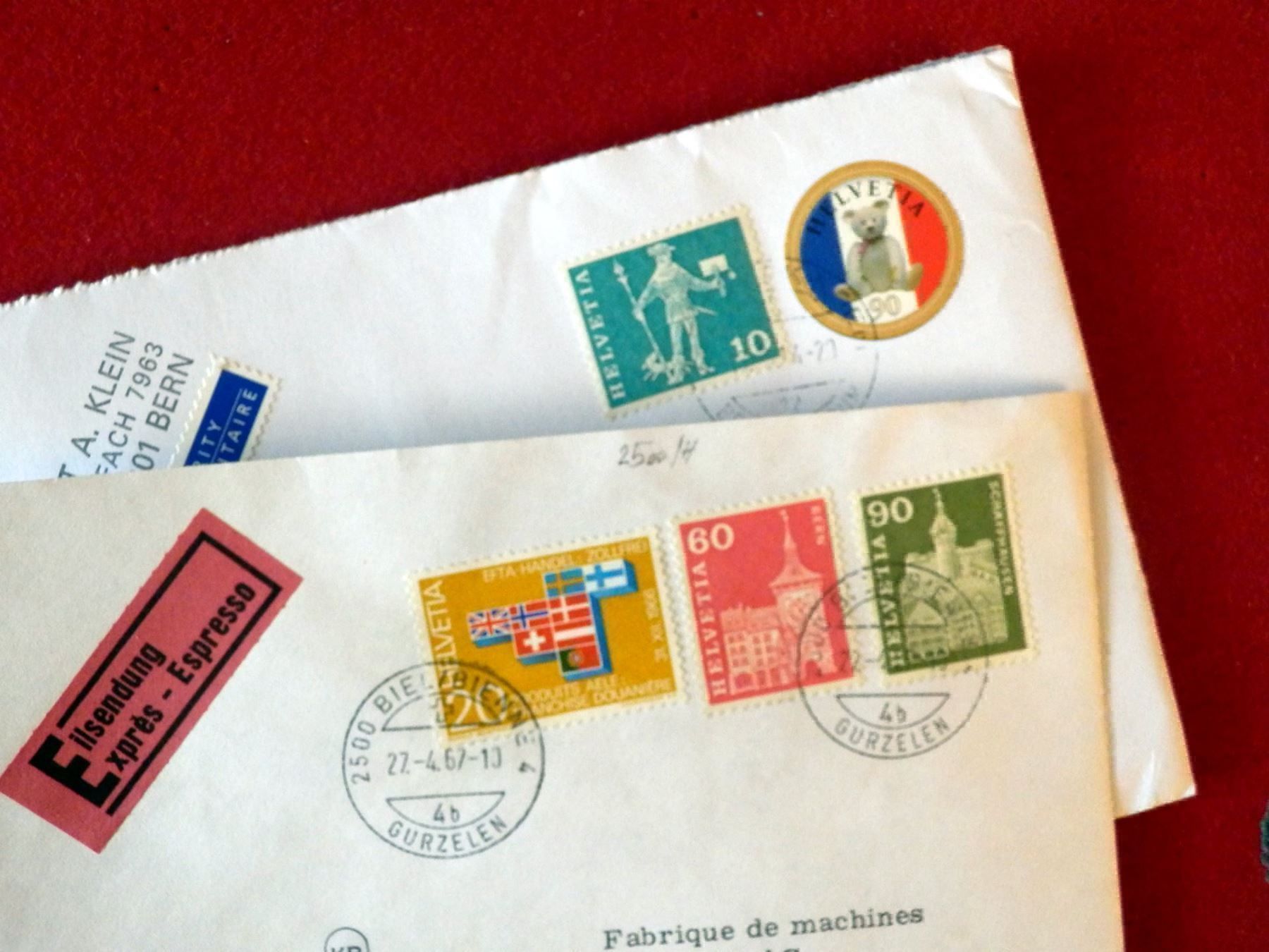 Alle Briefmarken: Lot mit 7 Bedarfsbriefen und Karten – Gebraucht aus Ueberstorf von dinbau 4