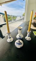 Delft Holland Keramik Set Vase Kerzenhalter Dose gebraucht