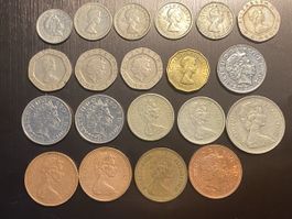 Royaume-Uni, lot de 20 pcs de 2 à 20 pence