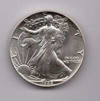 (1324) USA, 1 Eagle Silber Unze 1988, stgl