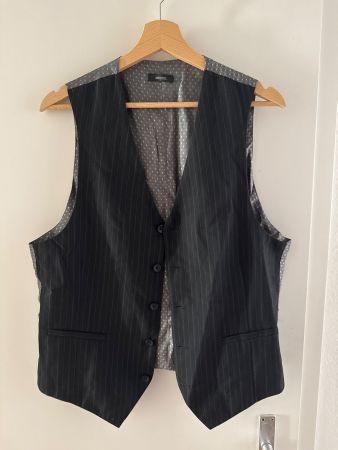 Herren Weste J.Ferrar schwarz gestreift Modern Fit