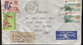 Vietnam Luftpost Brief 1974 nach Schweiz Air Mail Selten