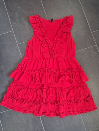 Divided (H&M) red summer dress with ruffles size S