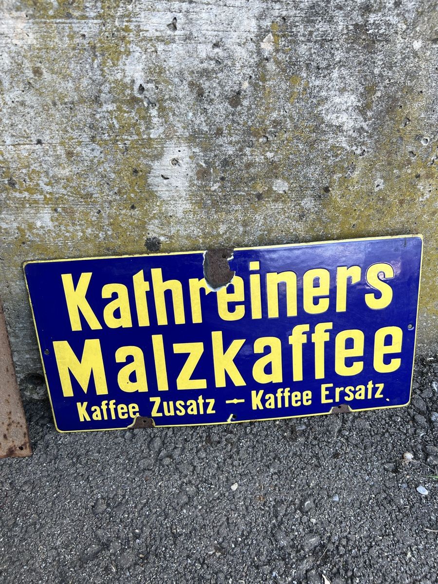 Insegne: Kathreiners Malzkaffee Emailleschild Kaffee – Usato da Theilingen venduto da ovi123