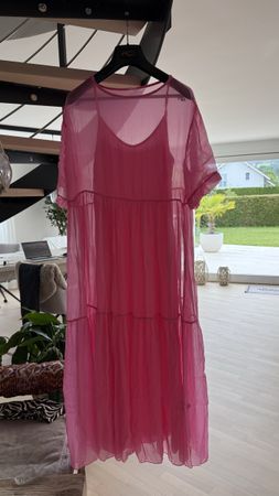 Sommerliches Maxikleid, Gr. S Pink, leicht & luftig!