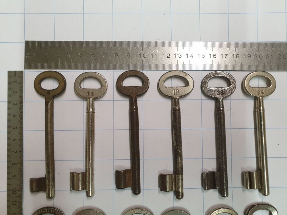 Zimmerschlüssel Zifferschlüssel Bartschlüssel (Set 25)