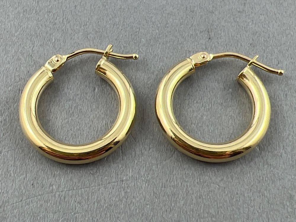 750 Gelbgold Creolen 18 Karat Gold Ohrringe Stärke 1