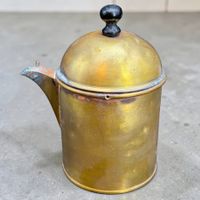 Cafetière ancienne en cuivre étamé