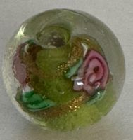 Glasperle mit Rose Lampwork Original aus Australien 1984